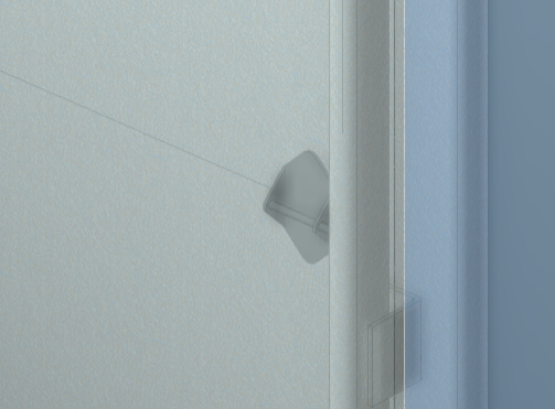 Details of the Revit technical drawing inside the Garaga commercial garage door, where you can see the brackets and anchors.