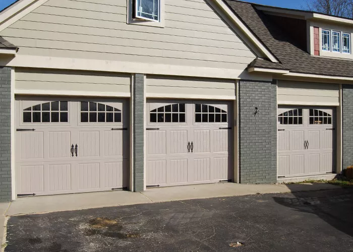 Amarr Garage Doors, 9' x 7', Classica Tuscany, Sandtone, with decorative hardware, Seine